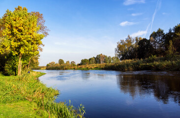 Jesień nad Narwią, Podlasie, Polska