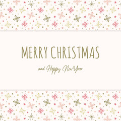 Xmas greeting card with snowflakes. Christmas design. Vector