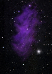 Star field in space and a nebulae. 3D rendering