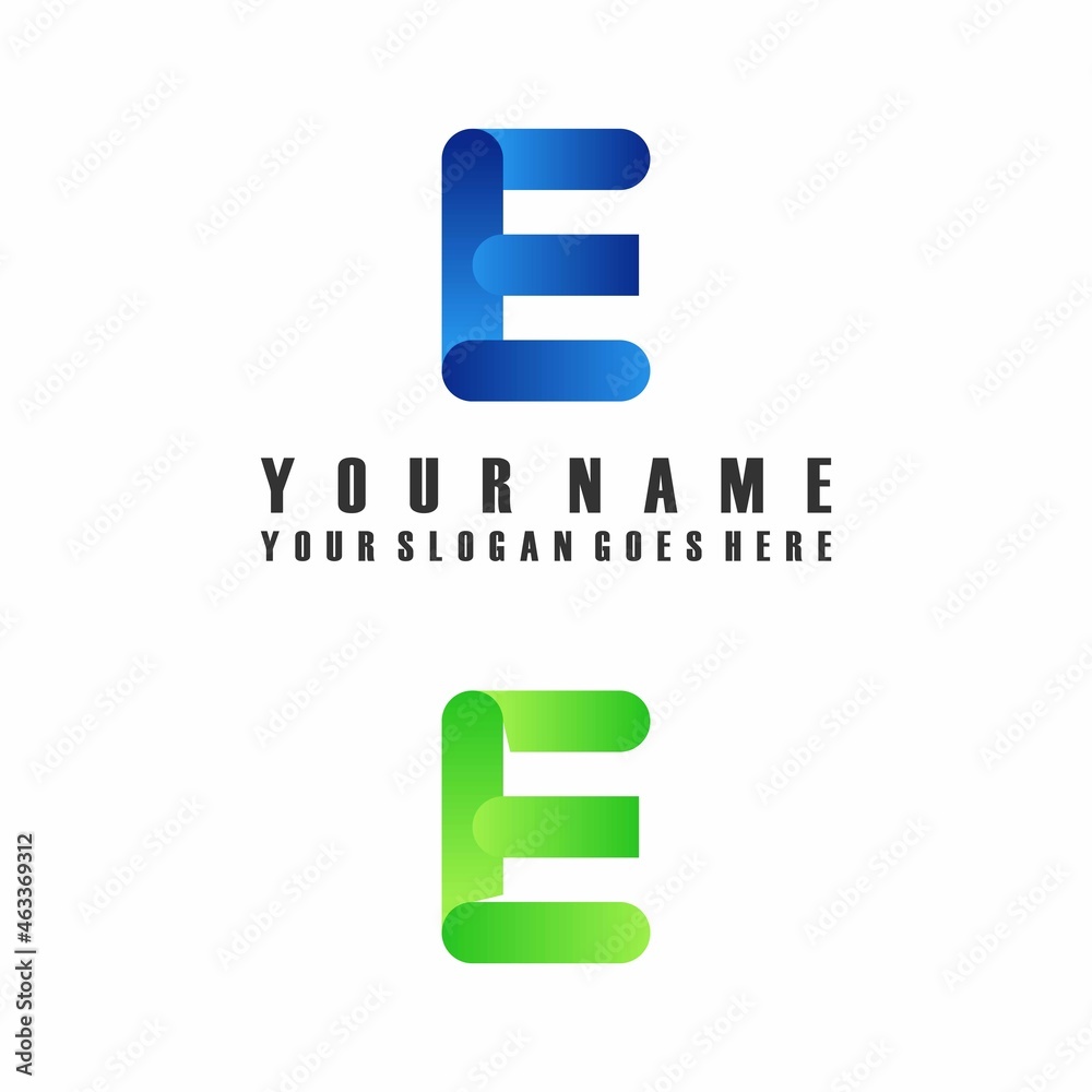 Fototapete simple and unique letter or word e attractive font image graphic icon logo design abstract concept v