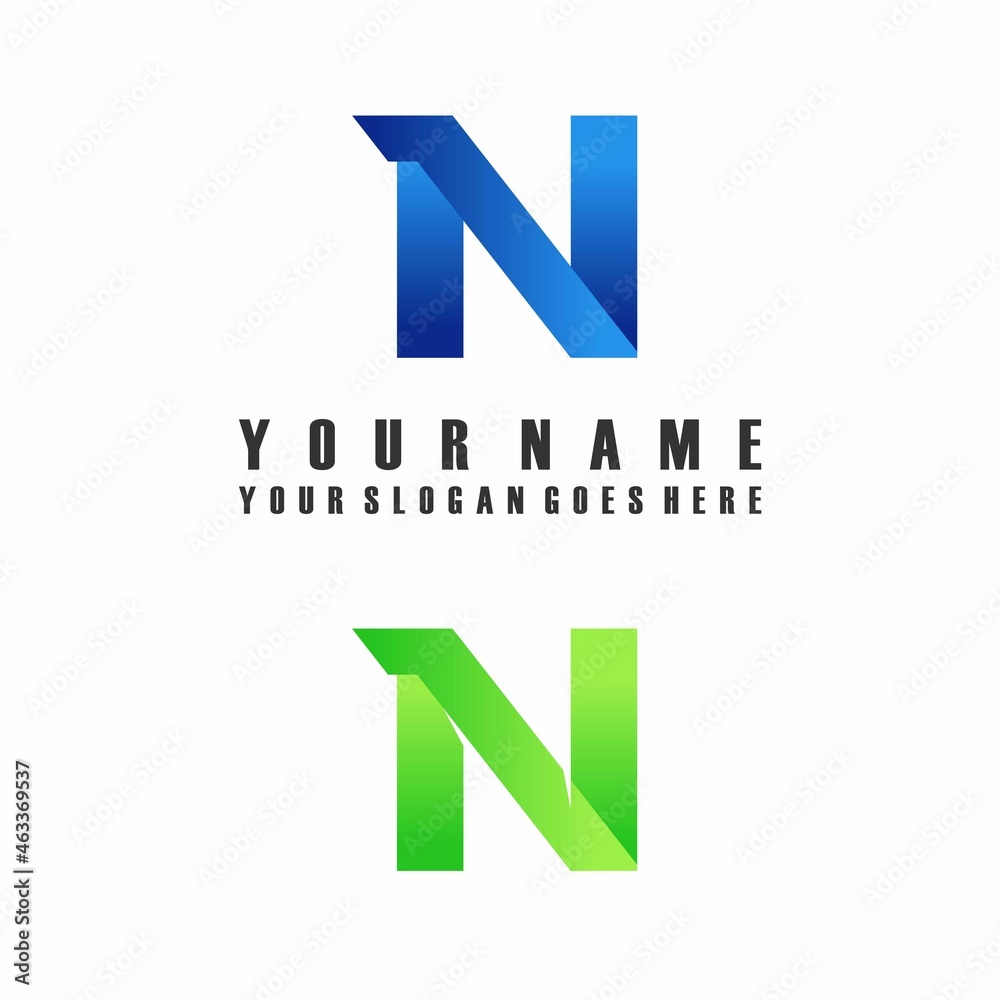 Fototapete simple and unique letter or word n attractive font image graphic icon logo design abstract concept v