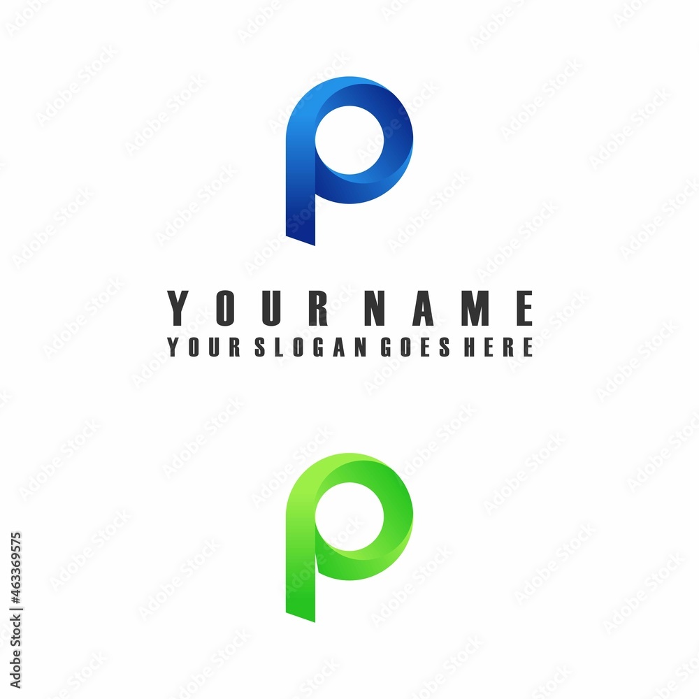 Fototapete simple and unique letter or word p attractive font image graphic icon logo design abstract concept v