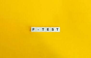 F-test banner . Block letters on bright orange background. Minimal aesthetics.
