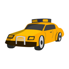 taxi car. Vector flat illustration isolated on a white background.