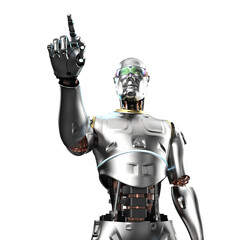 artificial intelligence robot finger point isolated