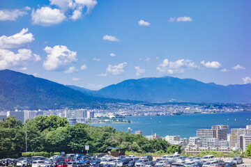 Fototapeta na wymiar 滋賀県の琵琶湖を含む風景