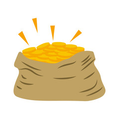 Money coin bag vector icon, money bag money bag with dollar sign