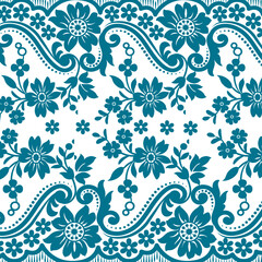  Colorful Lace Pattern In Blue Color