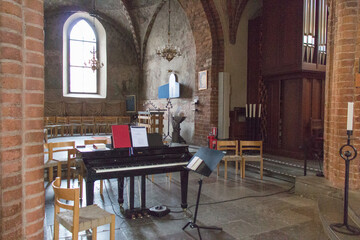 Interior of Uppsala Cathedral, Scandinavian largest church in Sweden.
