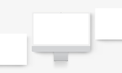 PC Mockup with Blank Web Pages. Template for Showing Web Design Projects. Vector illustration