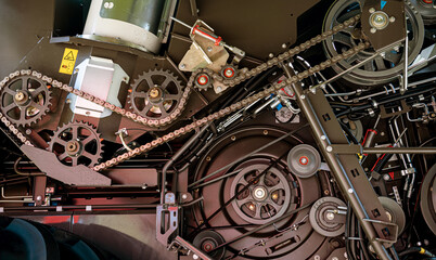 Obraz premium New modern agricultural machinery and equipment details