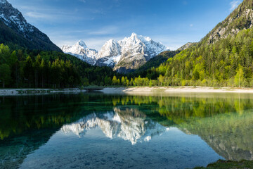 Beautiful alpine lake in Europe - Slovenia, Kranjska gora.