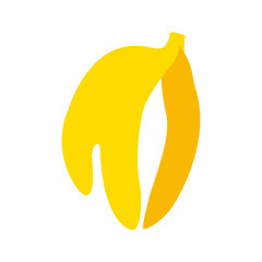 Banana peel vector flat material design isolated on white