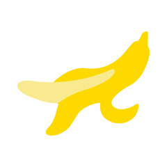 Open fresh ripe banana vector icon flat design with vector illustration