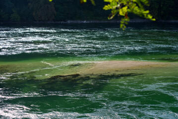 Scenic view of River Rhine on a beautiful autumn day. Photo taken September 25th, 2021, Zurich, Switzerland.