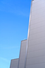Close-up of facade of office building with bright sunlight. Photo taken September 25th, 2021, Z&uuml;rich, Switzerland.