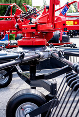 Fototapeta premium New modern agricultural machinery and equipment details