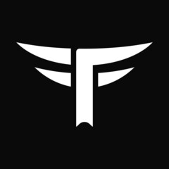 letter F and wings logo concept. minimalist, flat, monogram, simple, modern and elegant logotype. suitable for logo, icon, symbol, and sign. such as initial and freedom logo