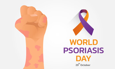 World Psoriasis Day concept. October 29. Psoriasis Awareness Month Vector Illustration.