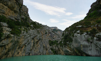 Rocks in the Verdon Gorge from the water side