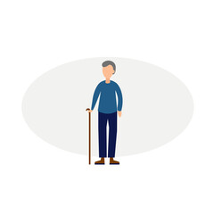 old man isolated illustration on white background. old man clipart.