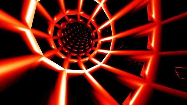 Web tunnel endless loop motion. Red Seamless vj background.