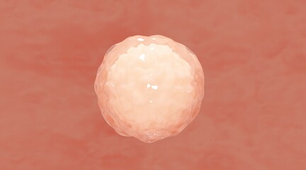 3D Three collagen bubble and Vitamin illustration isolated on blue background. 
concept skin care cosmetics solution. 3d rendering