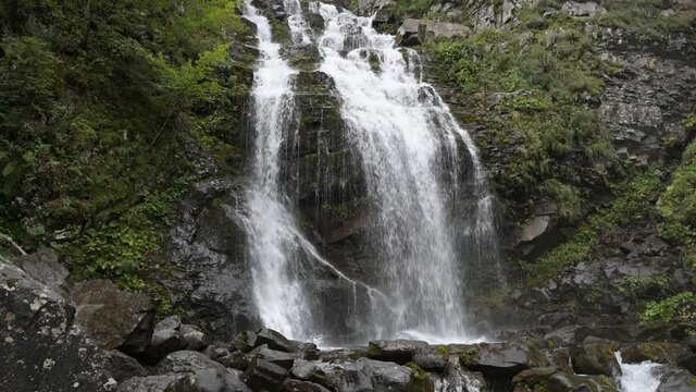 The beautiful Dardagna waterfalls, Corno alle Scale natural park, Lizzano in Belvedere, Italy