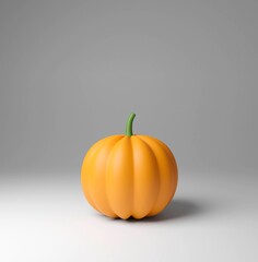 A Pumpkin on white background, 3d illustration