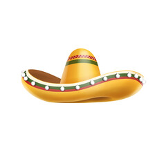 Mexican sombrero hat. vector Illustration icon isolated