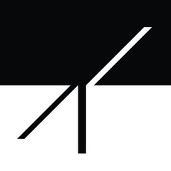 Abstract Hipster Negative space logo . Geometric background . Vector Design . Conceptual black and white artwork. 