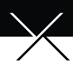 Abstract Hipster Negative space logo . Geometric background . Vector Design . Conceptual black and white artwork. 