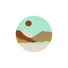 Vector abstract and minimalist landscape. Creative minimalist modern art. Natural abstract. Trendy contemporary design.