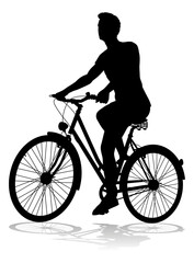 Obraz premium Bike Cyclist Riding Bicycle Silhouette