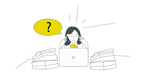 2d illustration business women overload stress 
