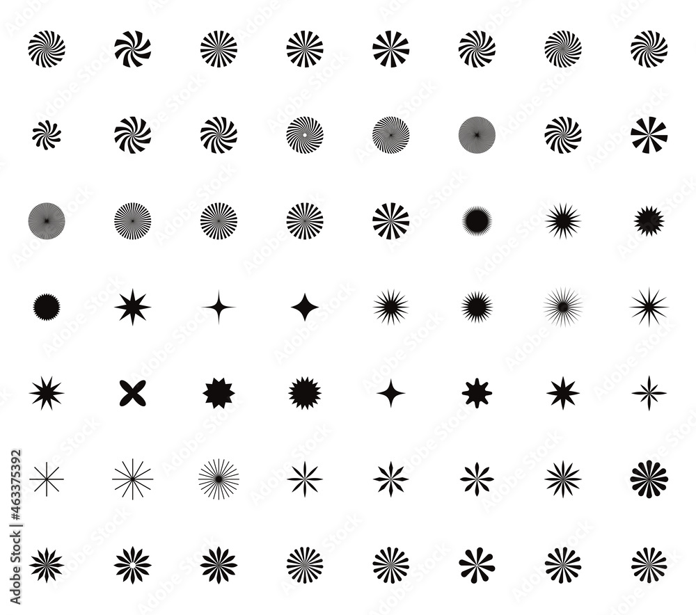 Aufkleber collection of geometric abstract shapes vector design. logo emblem elements. optical illusion elemen