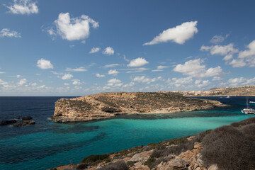 Fototapeta premium Blue lagoon, malta. Lago azul, Malta.