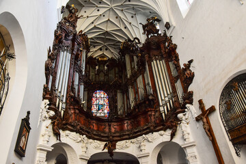 historic organ in the Oliwa cathedral, Gdansk in Poland