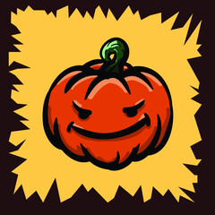 halloween pumpkin logo simple icon design illustration