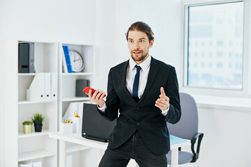 man in a suit official documents work office executive