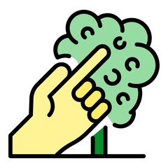 Smart control farming icon. Outline smart control farming vector icon color flat isolated