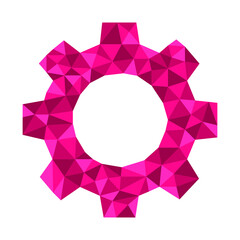 Polygonal geometric crystal gear wheel, symbol suitable for best award or celebration.
