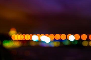 Abstract colored city lights in full focus with a beautiful correct bokeh