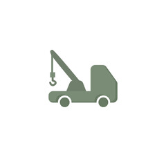 tow truck isolated illustration. tow truck flat icon on white background. tow truck clipart.