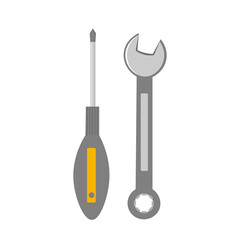 screwdriver and wrench isolated illustration. service flat icon on white background. screwdriver and wrench clipart.