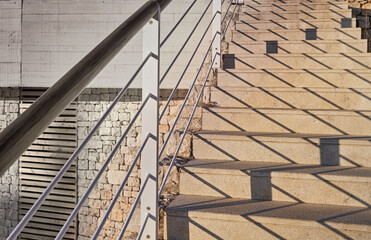 stairs and railings leading up as a background