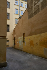 old courtyard in the center of the city of St. Petersburg