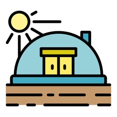 Greenhouse icon. Outline greenhouse vector icon color flat isolated