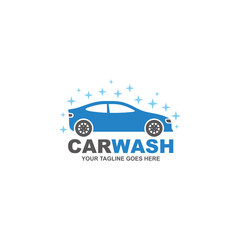 Car wash simple flat logo vector