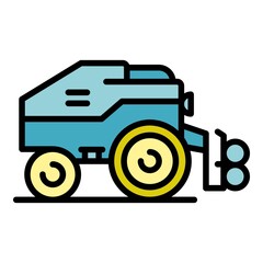 Modern harvester icon. Outline modern harvester vector icon color flat isolated